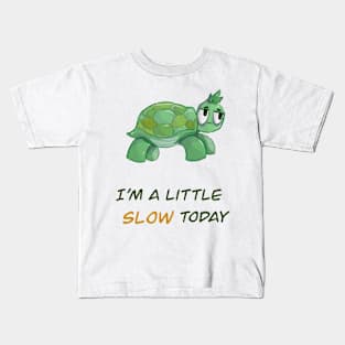 Slow Day - Cute Turtle Kids T-Shirt
